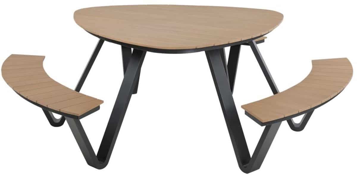 lesli living picknickset arezzo antraciet 224,5x212x74cm