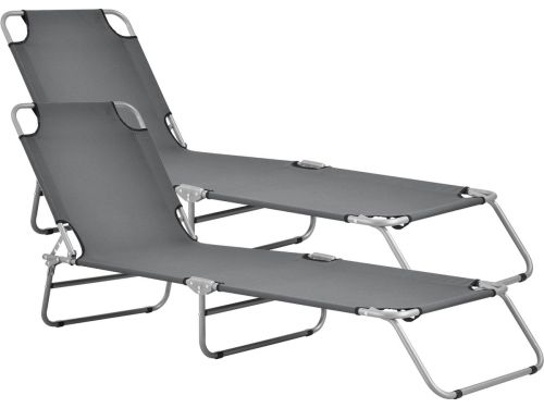 Ligbed Deryck - Zonnebed - Set van 2 - 186x55x24