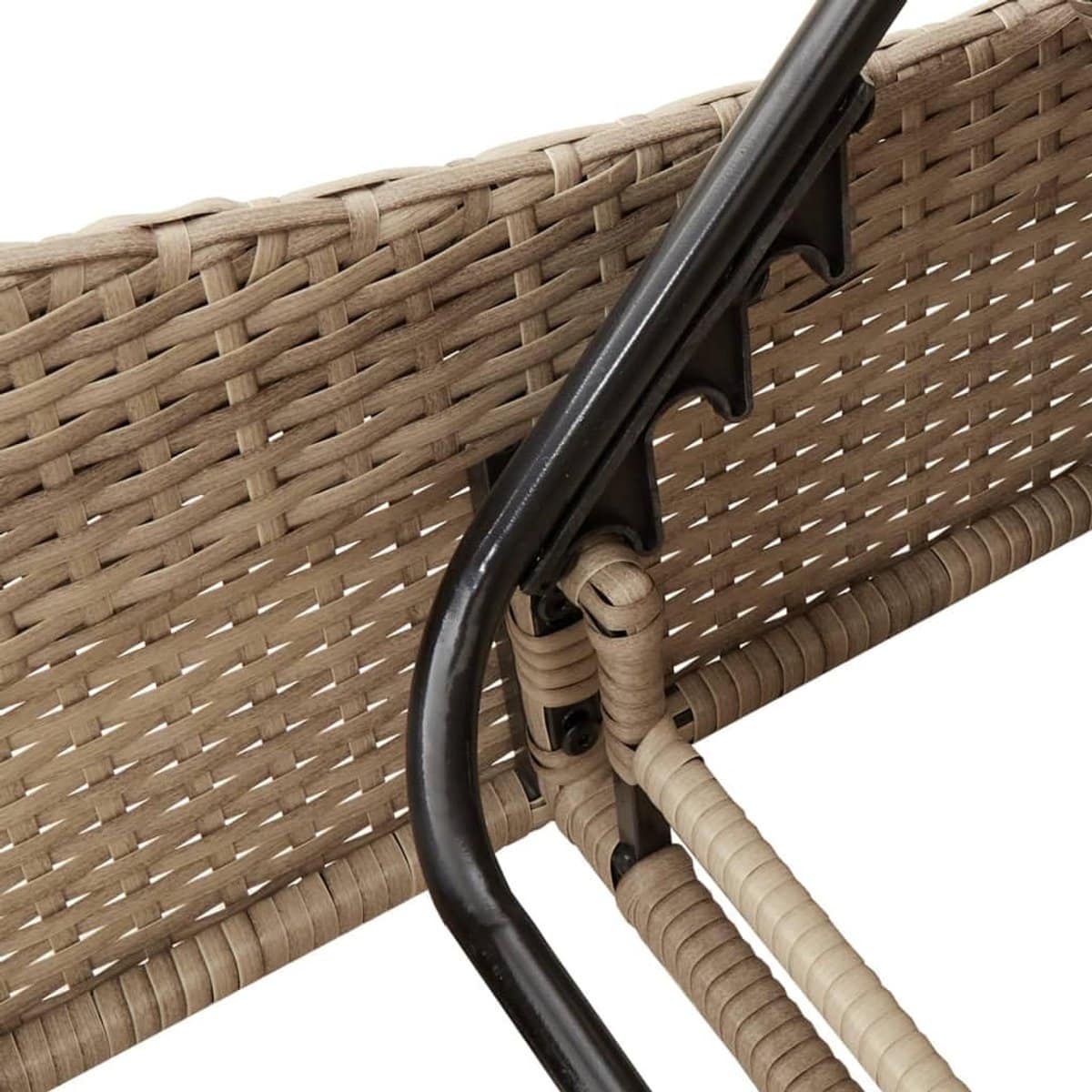 ligbed met kussens 114x205x73 cm verstelbaar poly rattan zonnebed