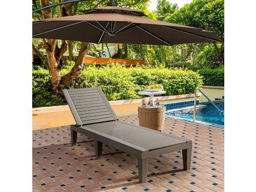 Ligbed tuin Chaise loungestoelen-verstelbare rugleuning-waterdicht-lichtgewicht-200 lb-zwart
