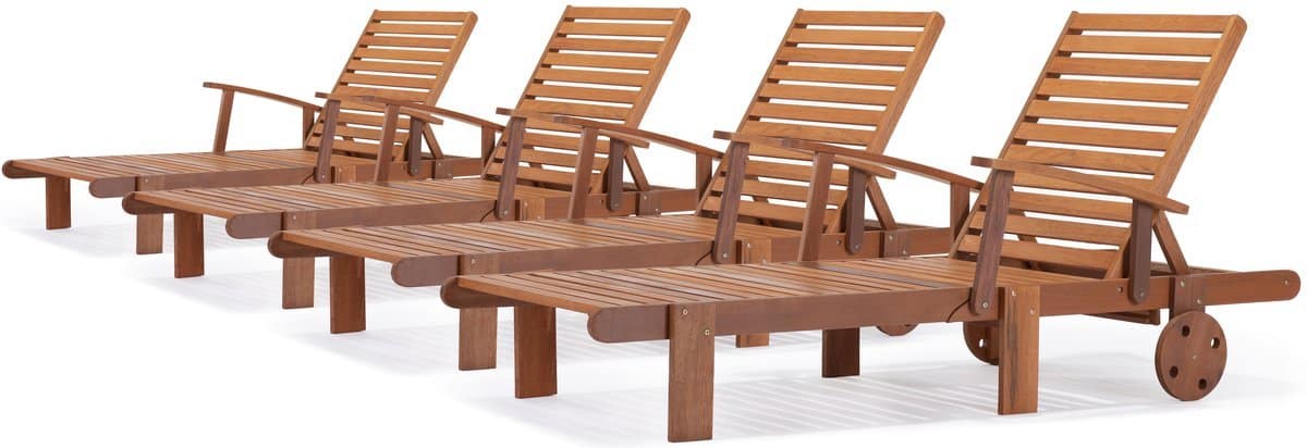 ligbed tuin ligstoel verstelbaar tropisch hout “tokyo” maple