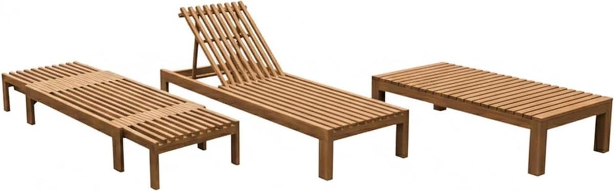ligbed tuinbank lounger hout buiten ontspannen 2 in 1