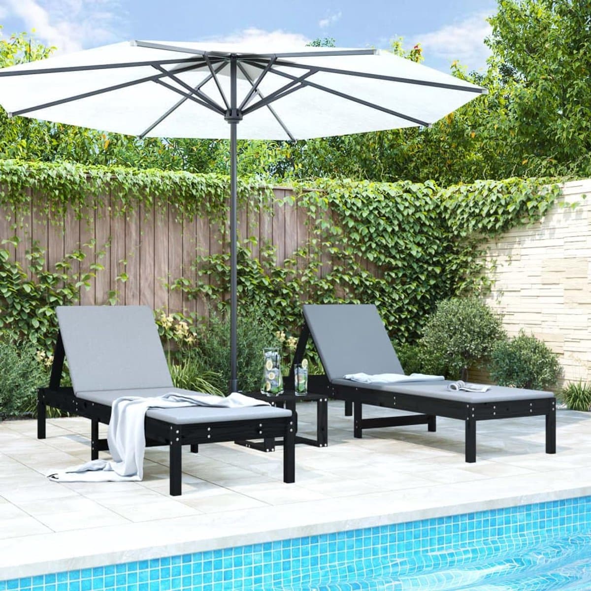 ligbedden set van 2 199,5 x 60 x 74