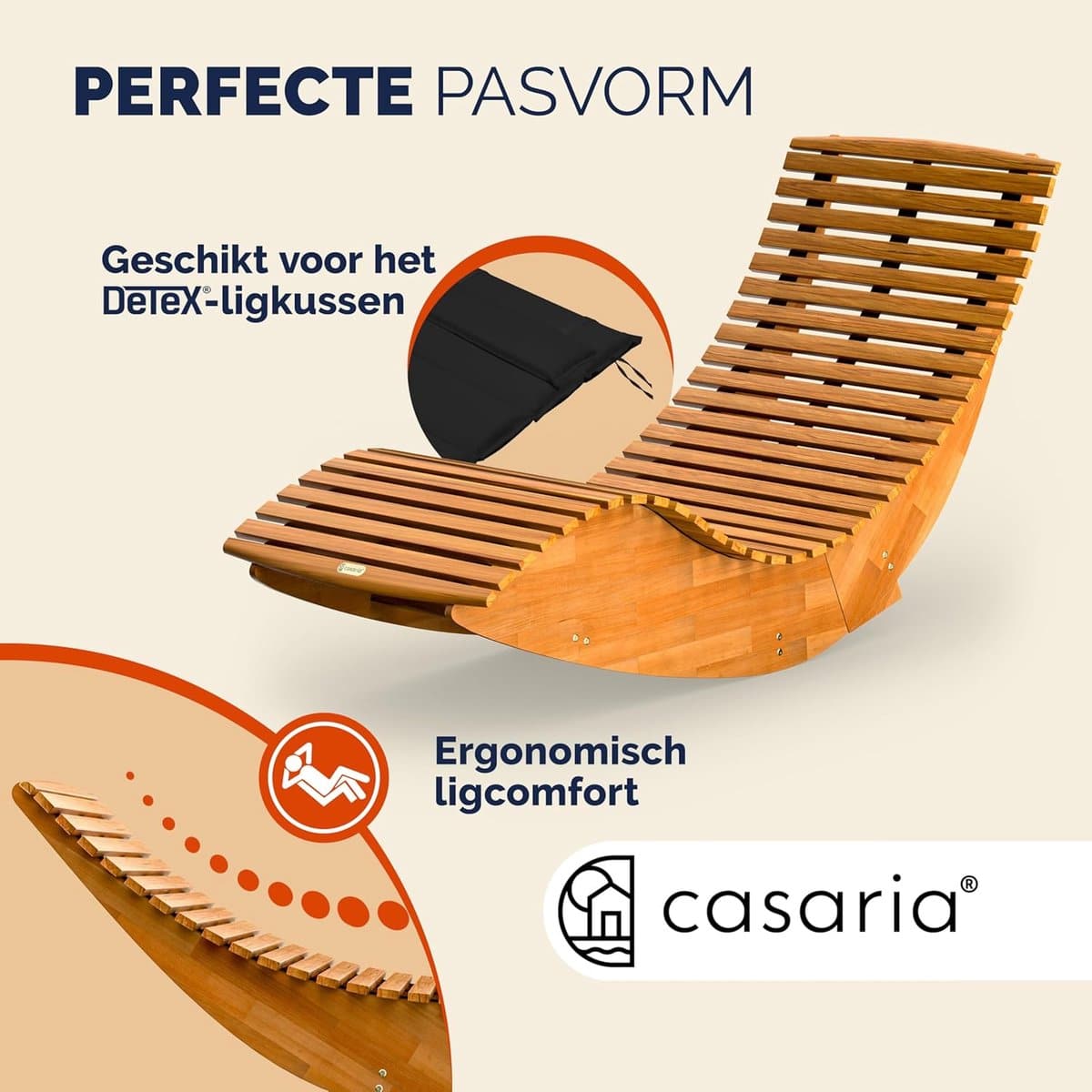 ligstoel ergonomisch schommel ligbed tuin acaciahout fsc® 60d x 78b