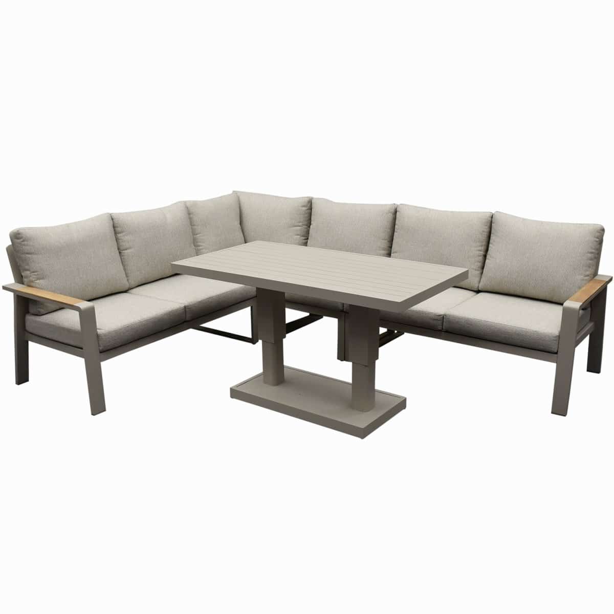 lola dining hoek loungeset 5 delig verstelbare tafel latte zand