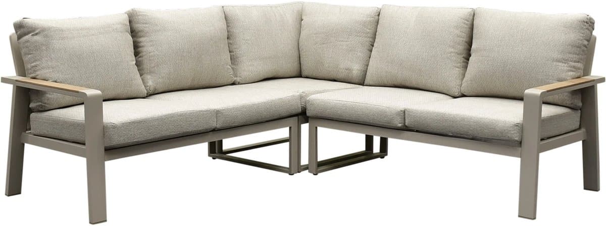 lola hoek loungeset 3 delig aluminium latte zand