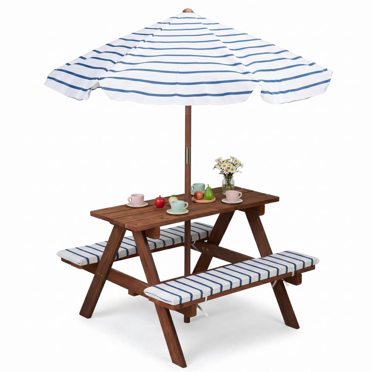 lomera kinderpicknicktafel met parasol picknickset voor kinderen kindertuinset