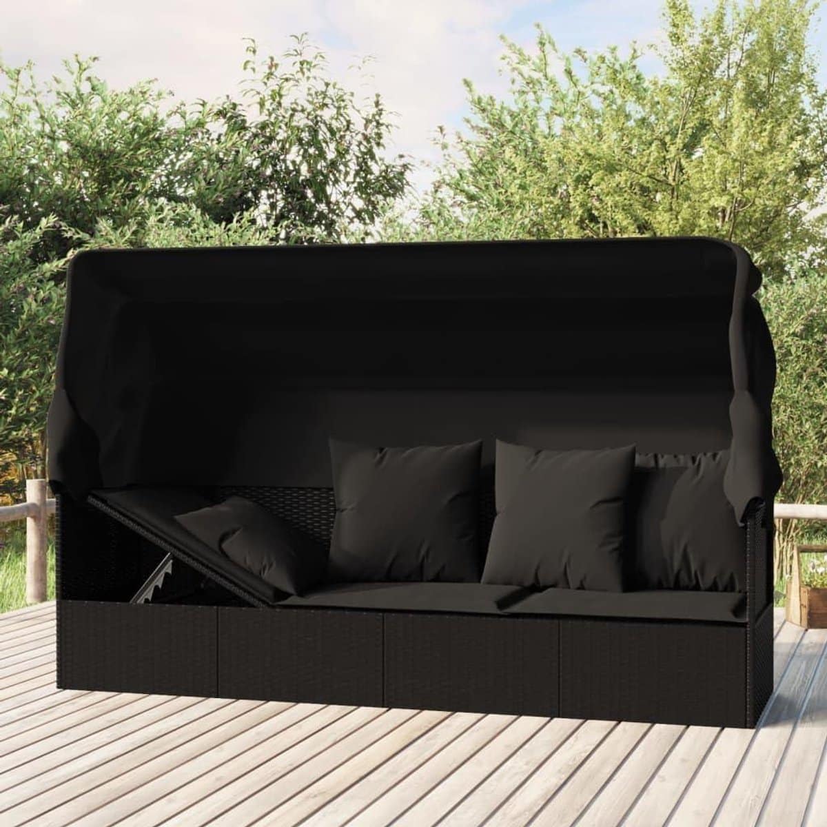 loungebed met dak ligbed buiten ontspannen in de