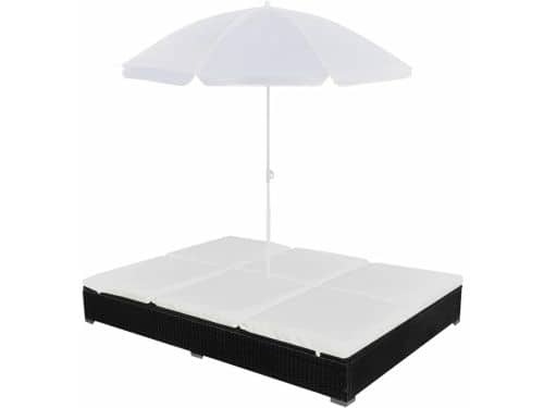 Loungebed met parasol - Dubbel ligbed tuin - Ontspannen buiten