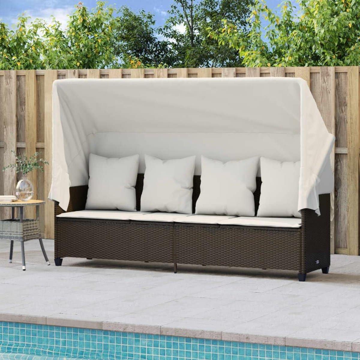 lounger met dak tuinstoel ligbed ontspannen buiten