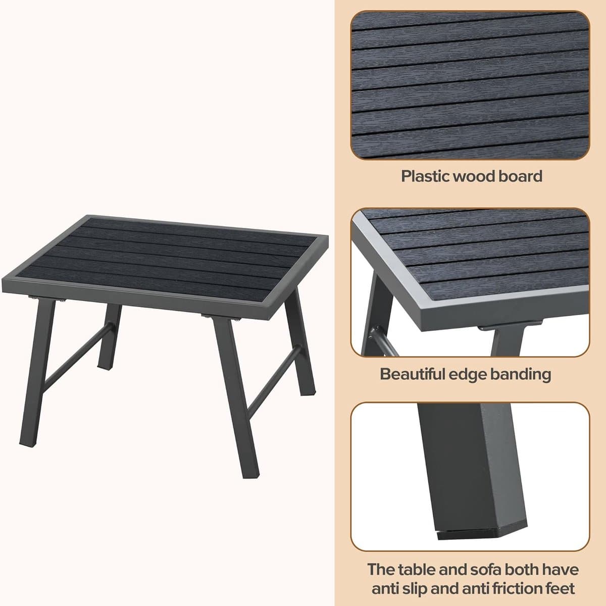 loungeset tuin 5 6 personen 226x61x65 cm + 173x61x65 cm