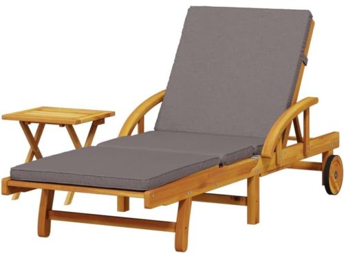 Loungestoel met tafel - Tuinstoel ligbed - Buiten ontspannen