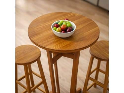 Luxe 3-Delige Acacia Houten Barset - Bistro Set met Tafel
