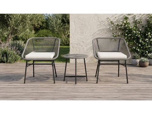 Luxe 3-Delige Polyrattan Balkonset - Compacte Outdoor Bistroset voor 2