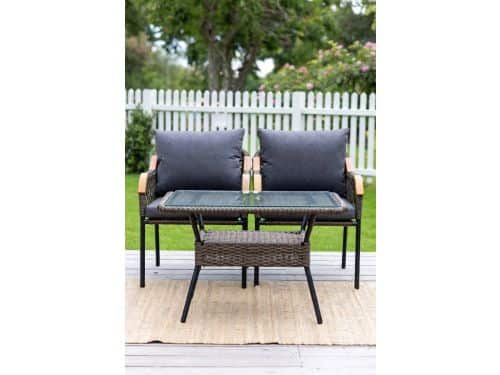 Luxe 3-delige Rotan Tuinmeubelset - Balkonset met Tafel en 2