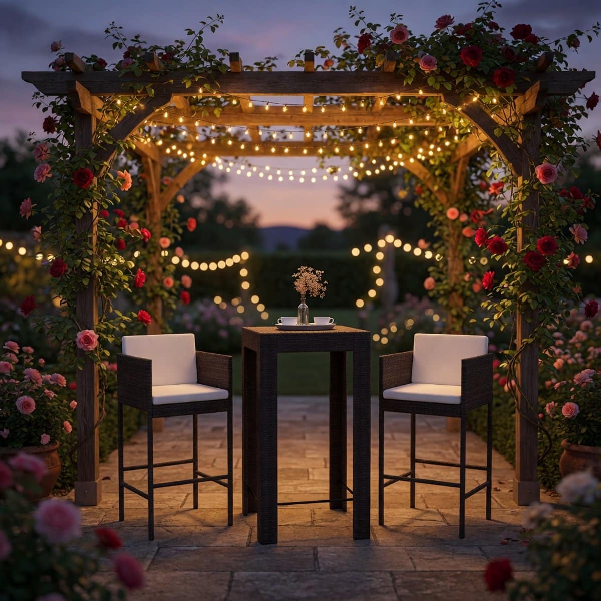 luxe 3 delige tuin barset met kussens weerbestendige poly rattan