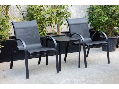 Luxe 3-delige Tuinmeubel Bistroset met 2 Ergonomische Tuinstoelen en Glazen
