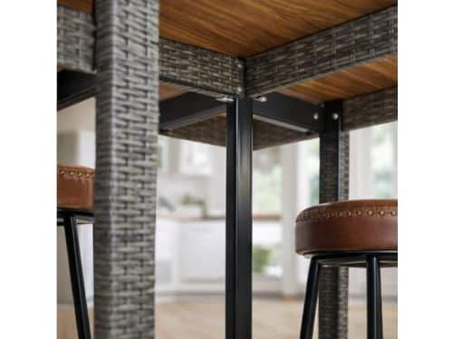 Luxe 5-Delige Outdoor Barset Grijs - Weerbestendige Tuinbar Set van