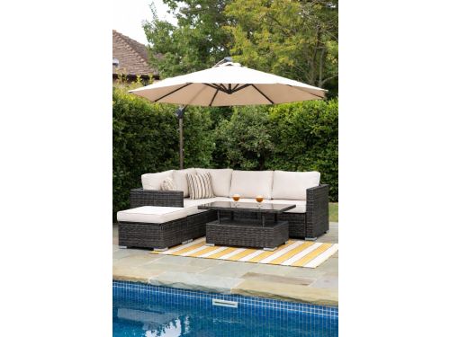 Luxe 5-delige PE-rotan Tuin Loungeset met Hoekbank, Bank