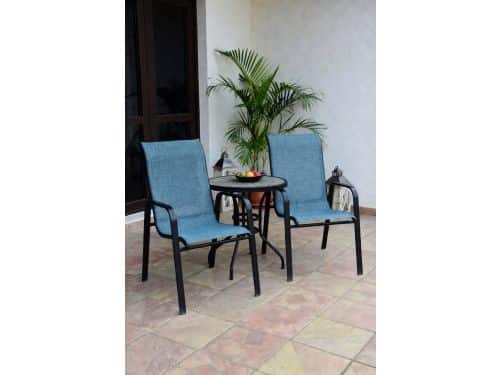 Luxe Balkon Bistroset 3-delig - Stijlvolle Tuintafel met 2 Stapelbare
