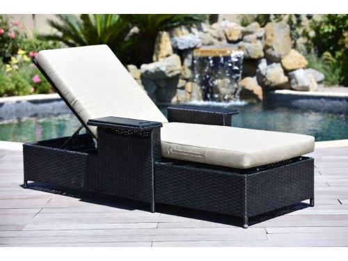 Luxe Polyrattan Ligbed 200x58 cm met Verstelbare Rugleuning