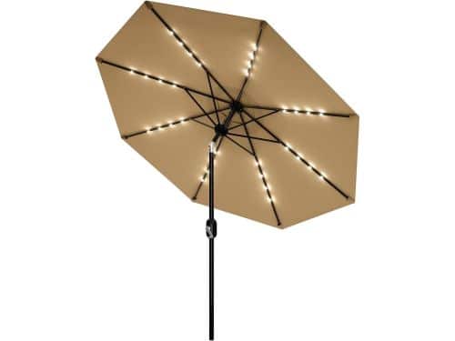 Luxe Stokparasol met 32 LED Verlichting op Zonne