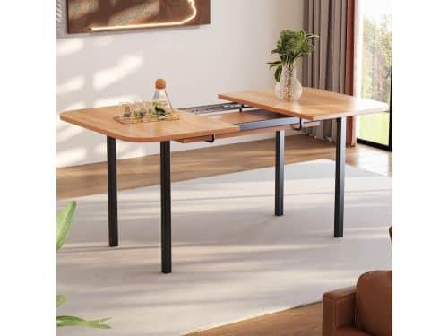 Luxe Uitschuifbare Eettafel 120-160 cm - Houten Eettafel in Natuurlijke