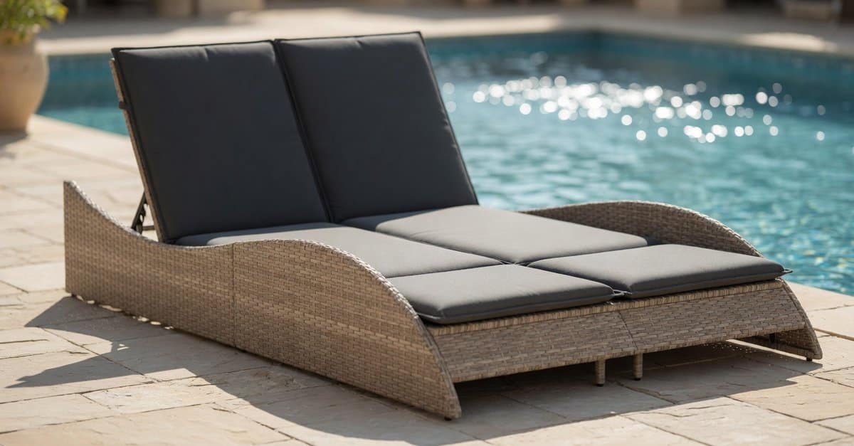 luxe verstelbaar polyrotan ligbed met kussens 3 standen zonnebed tuin