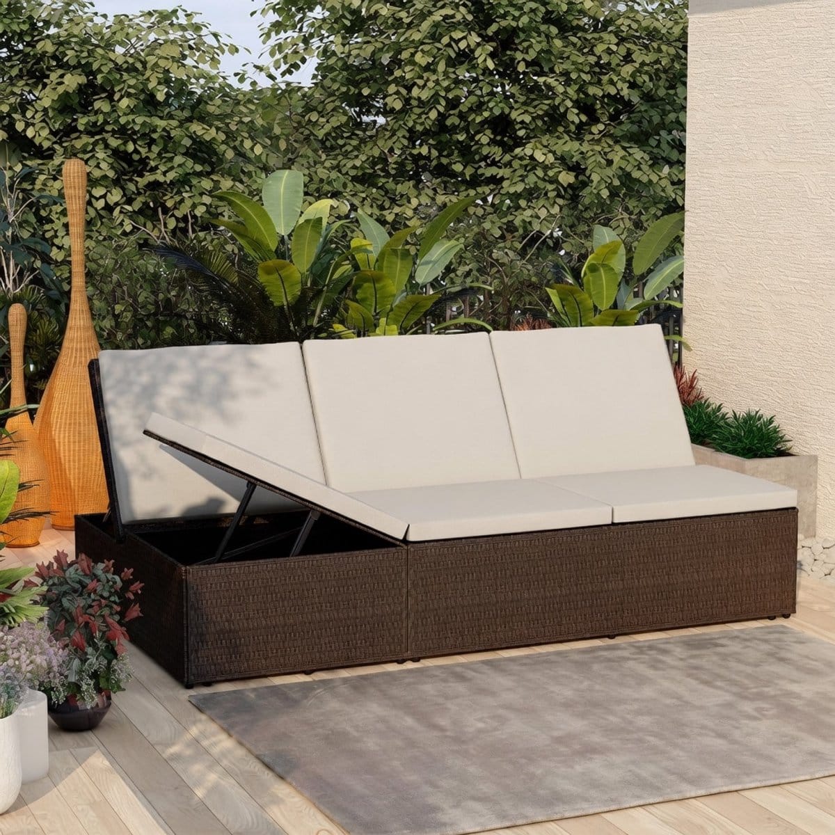 luxe zonne eiland xxl dubbel ligbed met kussens & zonnedak