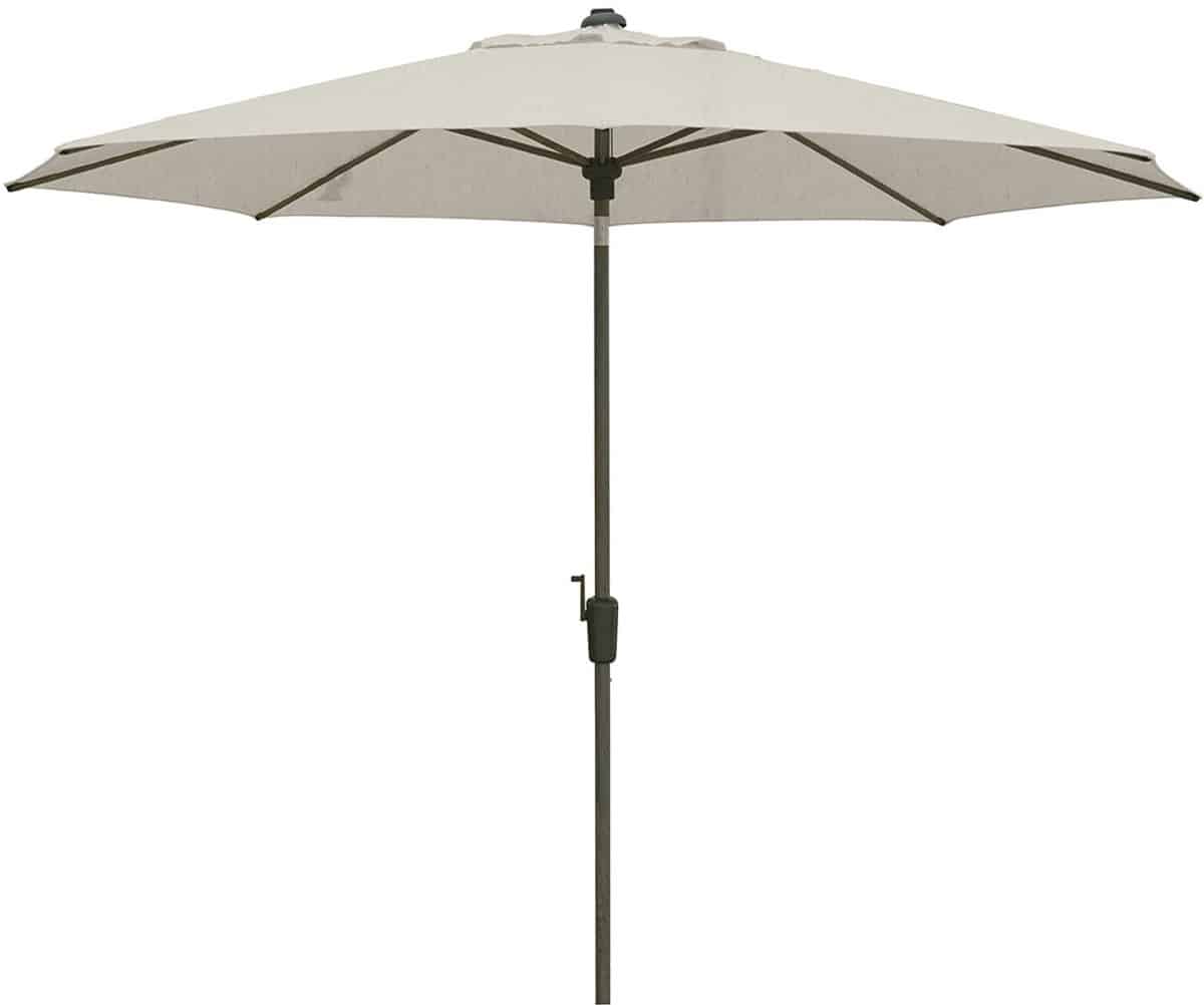 madison lissabon stokparasol Ø300 cm automatisch mellow silver olefin