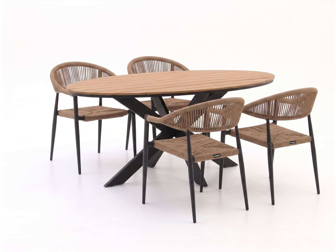 manifesto belpasso/fidenza 180cm ovaal dining tuinset 5 delig laagste prijsgarantie!