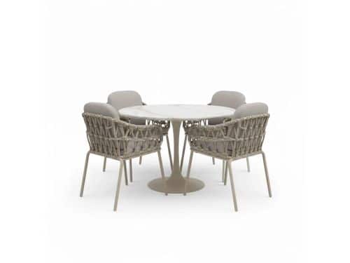 Matera Flair dining tuinset 5-delig latte zand 120xH75cm