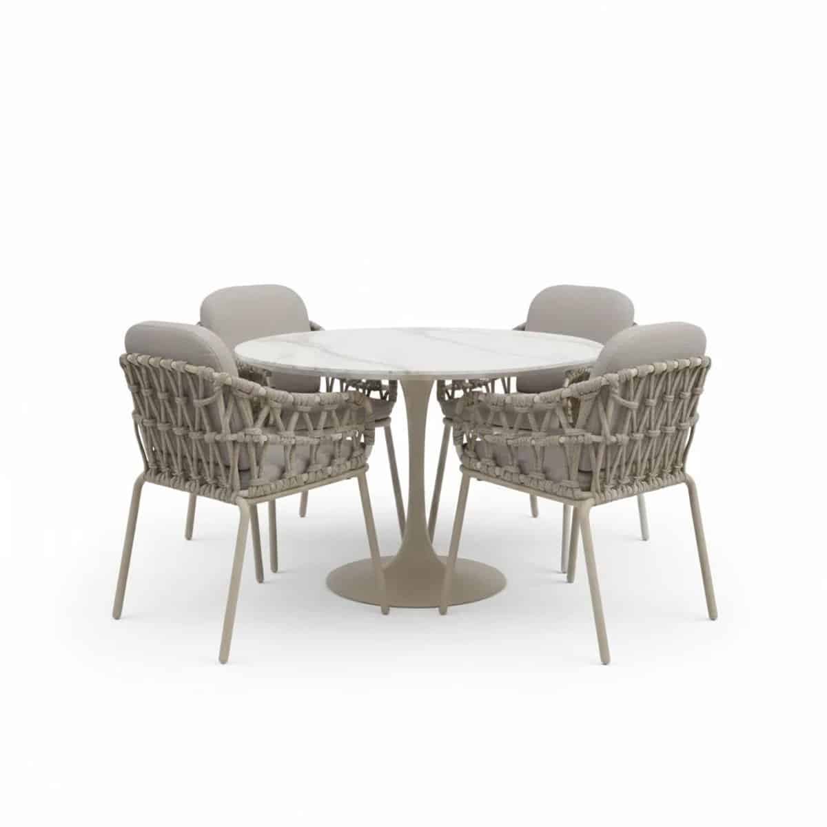 matera flair dining tuinset 5 delig latte zand 120xh75cm