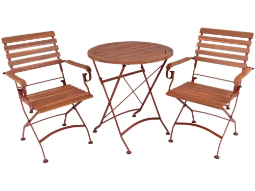 MaximaVida inklapbare ronde acacia bistroset Toscana 70 cm roestbruin