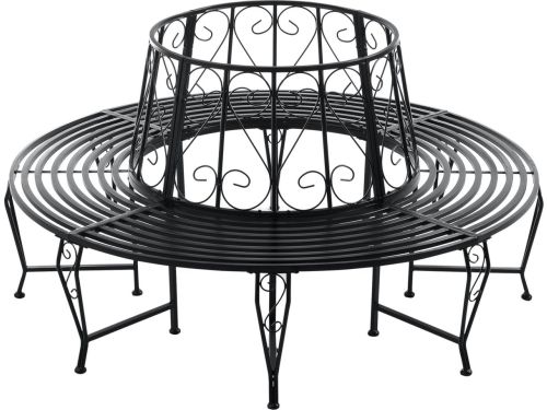 Metalen Boombank Augusta - Ø160x84 cm - Rond - Zwart