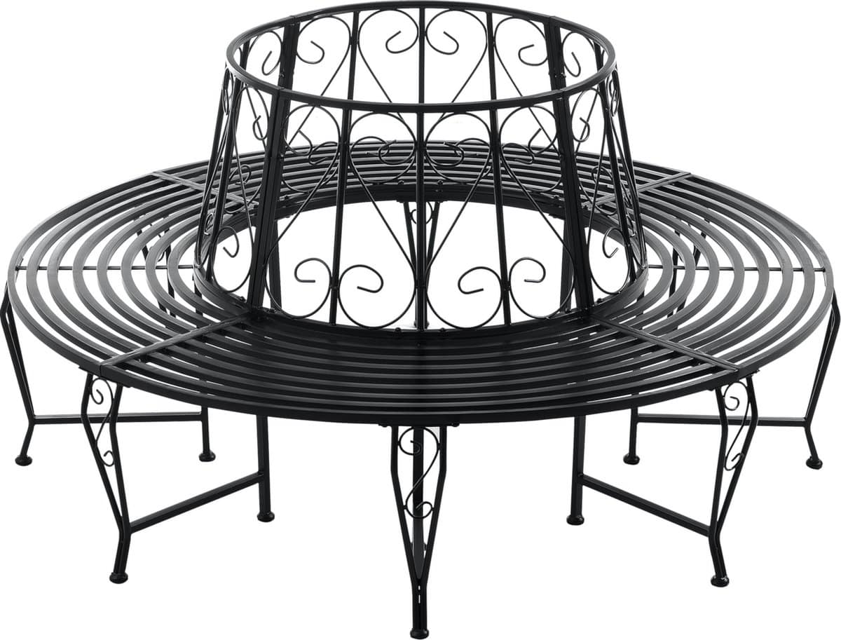 metalen boombank augusta Ø160×84 cm rond zwart
