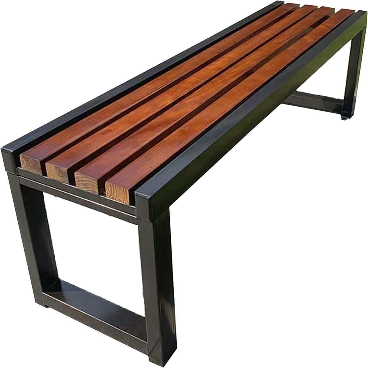 metalen tuinbank parkbank terrasbank buiten zitten rugloos