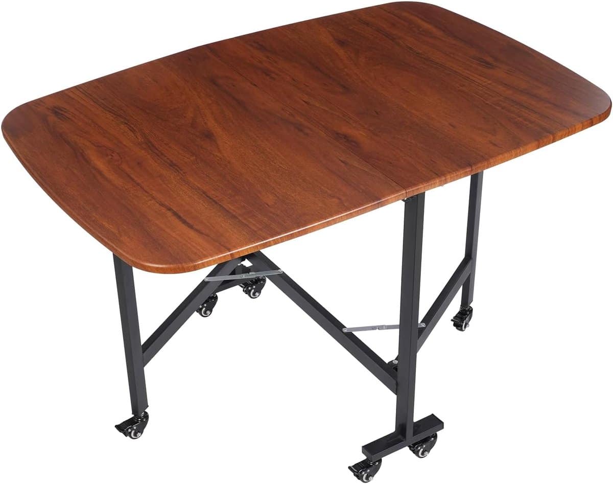 mobiele klaptafel eettafel op wielen ruimtebesparend werken
