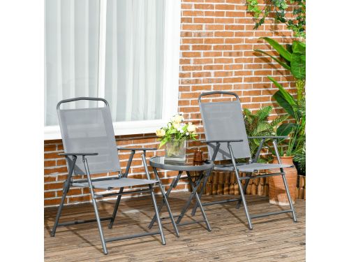 MODENUIT Bistroset Ø45 cm - Klapbare Tafel Met Glazen Blad