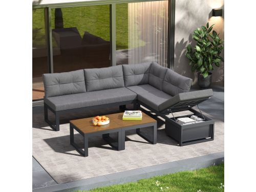 MODENUIT Tuinmeubelset 191,5 x 191,5 cm - Verstelbare Rugleuning En