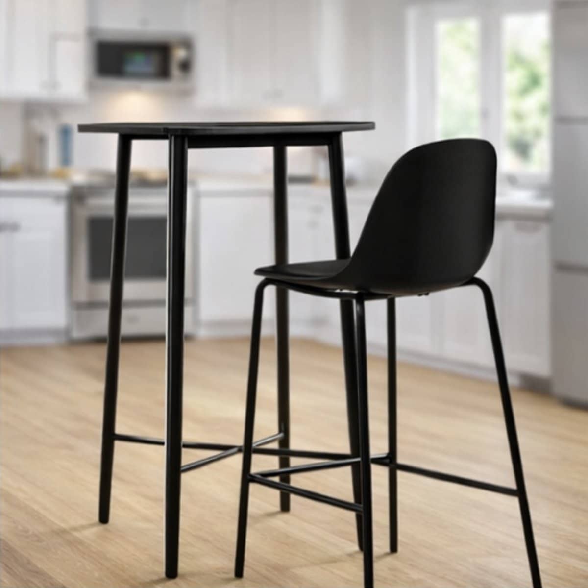 moderne 3 delige barset zwart bartafel met 2 stoelen