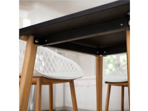 Moderne 5-Delige Barset Zwart/Wit - Bartafel met 4 Barkrukken