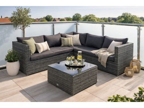 Montana loungeset 4-delig earl grey / donker antraciet