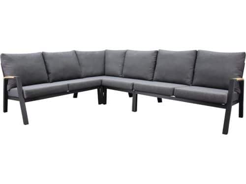 Montenegro hoek loungeset 4 delig antraciet aluminium