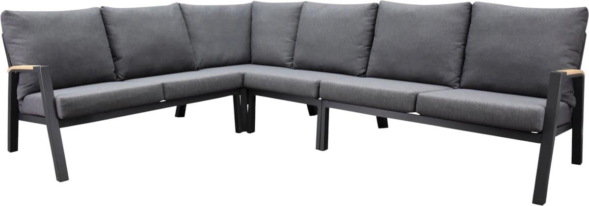 montenegro hoek loungeset 4 delig antraciet aluminium