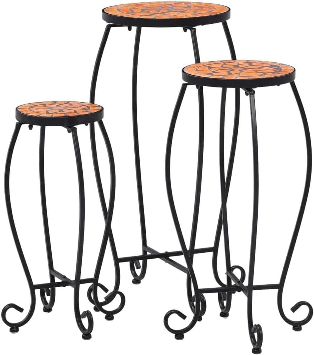 mozaïek bijzettafels plantenstandaards terracotta decoratie buiten weerbestendig