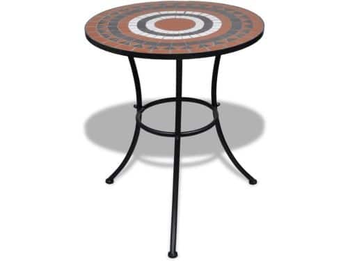 Mozaïektafel Tuin - Bijzettafel Rond - Buiten Zitten - Keramiek