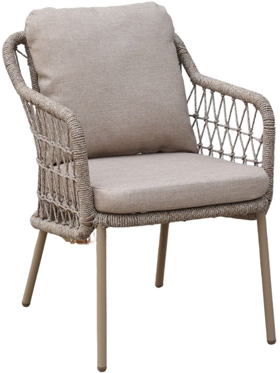 nova dining tuinstoel | rope | beige | 2 stuks