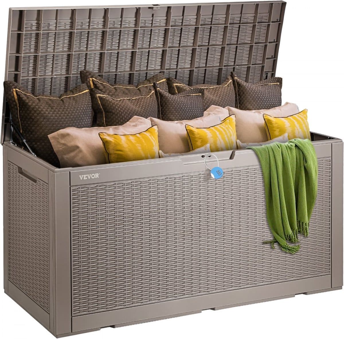 opbergbox 378,5l pp apparatuurbox 1220x545x623mm opbergbox voor buiten 299kg draagvermogen tuinbox