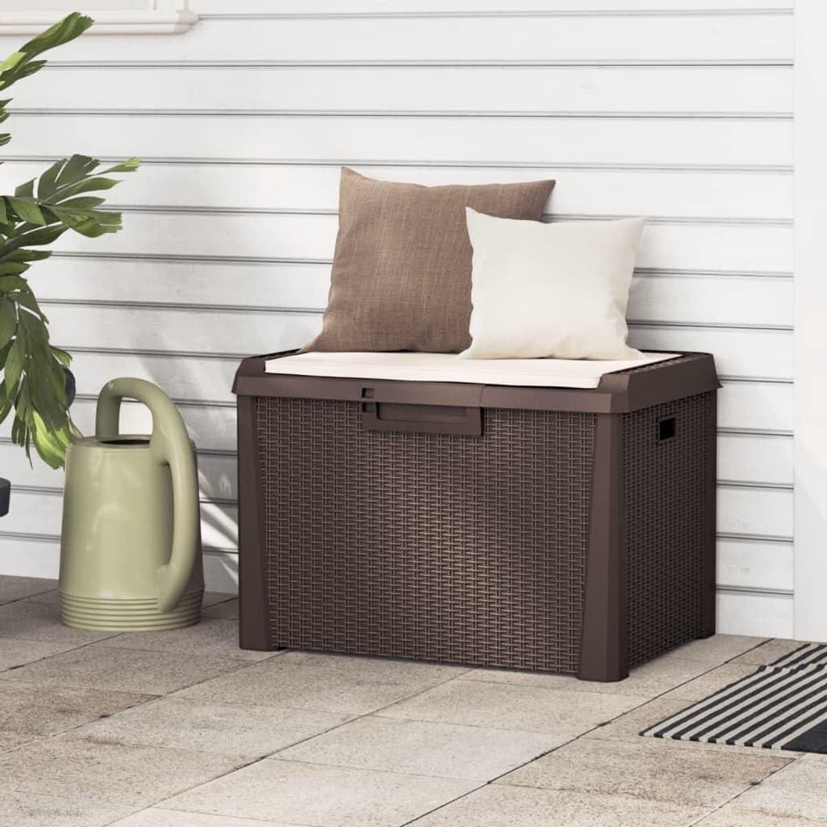 opbergbox tuin buitenmeubels zitkussen tuin opbergen rotanlook